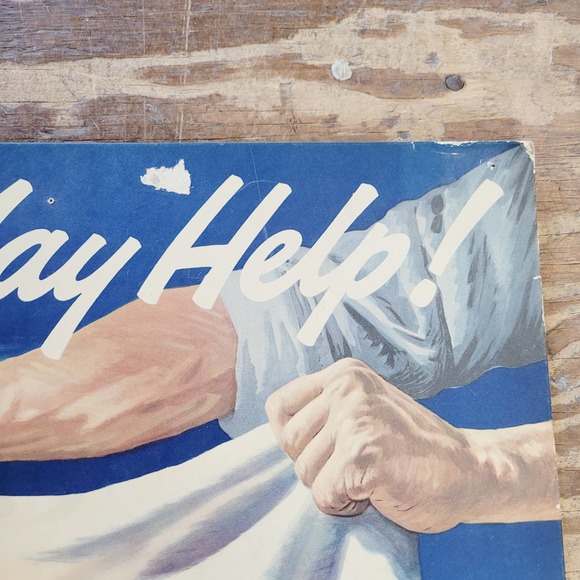 1950 WWII All May Help! Red Cross War Fund Poster Original - Picture 5 of 7